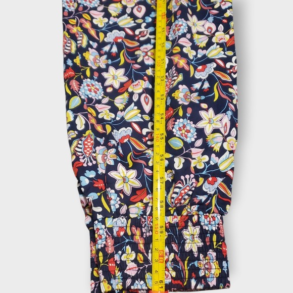 Boden Cecilia Floral Sleeveless Jumpsuit Navy Multi Tassel Tie Waist US 8T - Picture 13 of 14